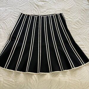 INC INTERNATIONAL CONCEPTS Black White Stripe Classic Flare A Line Skirt Sz 12